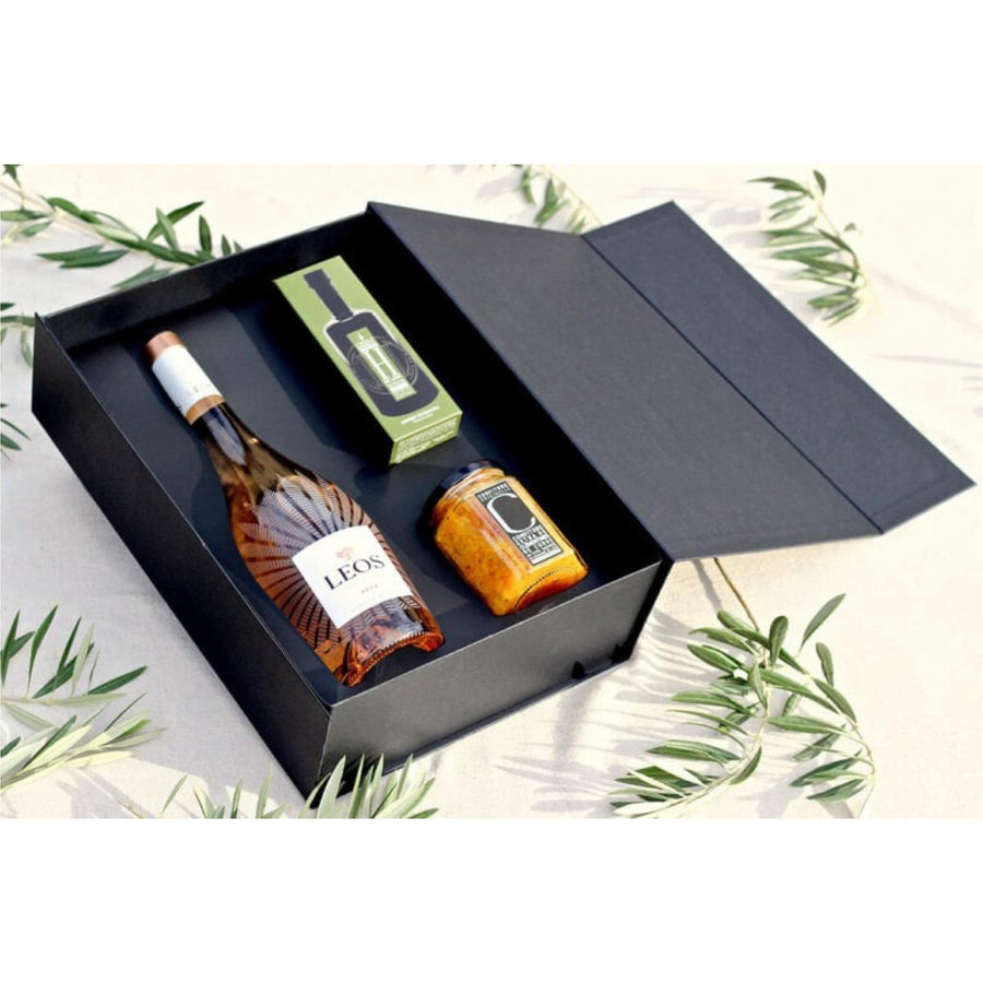 Coffret-cadeau Léos Saveurs et Gourmandise ouvert